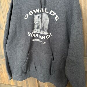 Gildan Dark Gray Hoodie with Bear Graphic